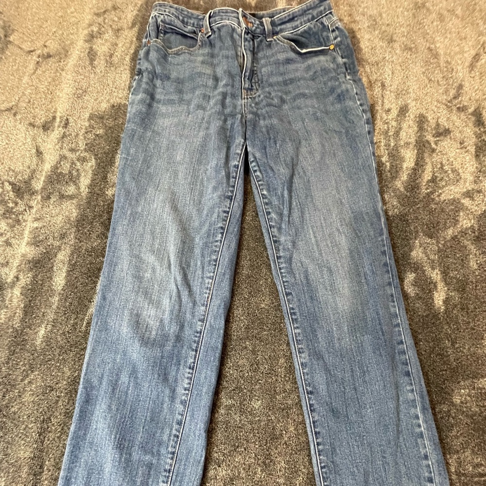 Talbots Womens High Rise Straight Leg Jeans Size 6 Medium Wash Stretch Denim